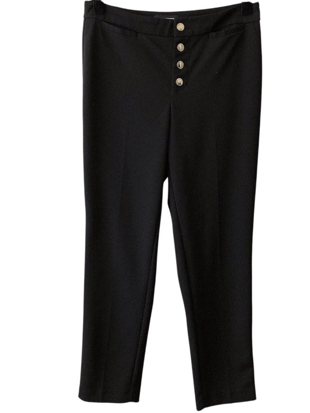 Karl Lagerfeld Paris Black Gold Button Slim Fit Pants Size 6